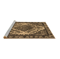 Sideview of Machine Washable Oriental Brown Industrial Rug, wshurb2223brn