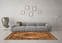 Machine Washable Oriental Orange Industrial Rug, wshurb2223org