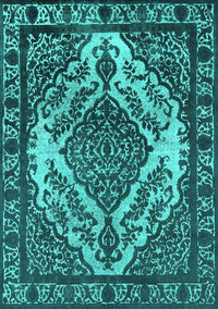 Oriental Turquoise Industrial Rug, urb2223turq