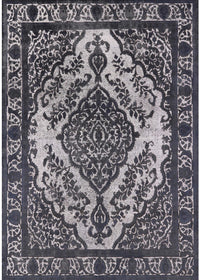 Machine Washable Industrial Modern Charcoal Blue Rug, wshurb2223