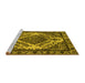 Sideview of Machine Washable Oriental Yellow Industrial Rug, wshurb2223yw