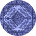 Round Oriental Blue Industrial Rug, urb2223blu