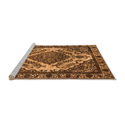 Sideview of Machine Washable Oriental Orange Industrial Area Rugs, wshurb2223org