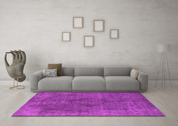 Machine Washable Oriental Pink Industrial Rug in a Living Room, wshurb2224pnk