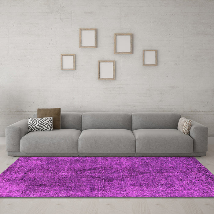 Machine Washable Oriental Pink Industrial Rug in a Living Room, wshurb2224pnk