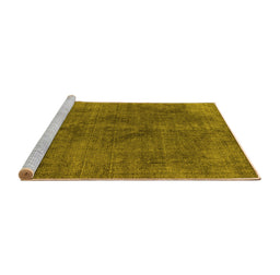 Sideview of Machine Washable Oriental Yellow Industrial Rug, wshurb2224yw