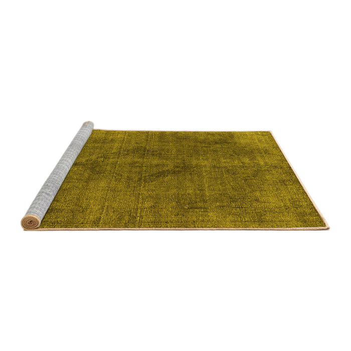 Sideview of Machine Washable Oriental Yellow Industrial Rug, wshurb2224yw