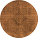 Round Oriental Orange Industrial Rug, urb2224org