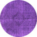 Round Oriental Purple Industrial Rug, urb2224pur