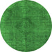 Round Oriental Green Industrial Rug, urb2224grn