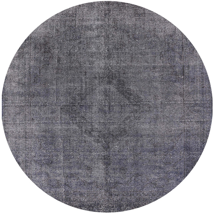 Round Machine Washable Industrial Modern Gray Rug, wshurb2224