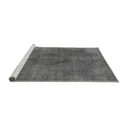 Sideview of Machine Washable Oriental Gray Industrial Rug, wshurb2224gry