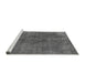 Sideview of Machine Washable Oriental Gray Industrial Rug, wshurb2224gry