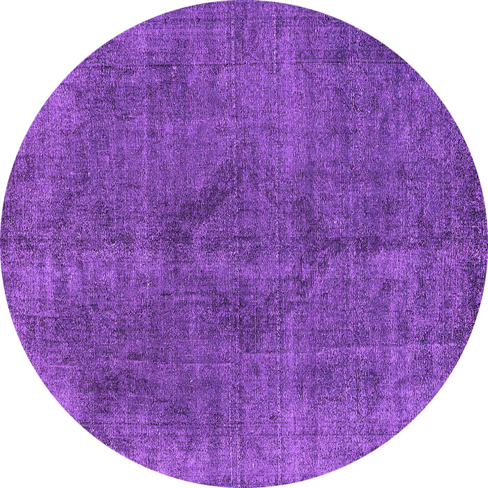 Round Machine Washable Oriental Purple Industrial Area Rugs, wshurb2224pur