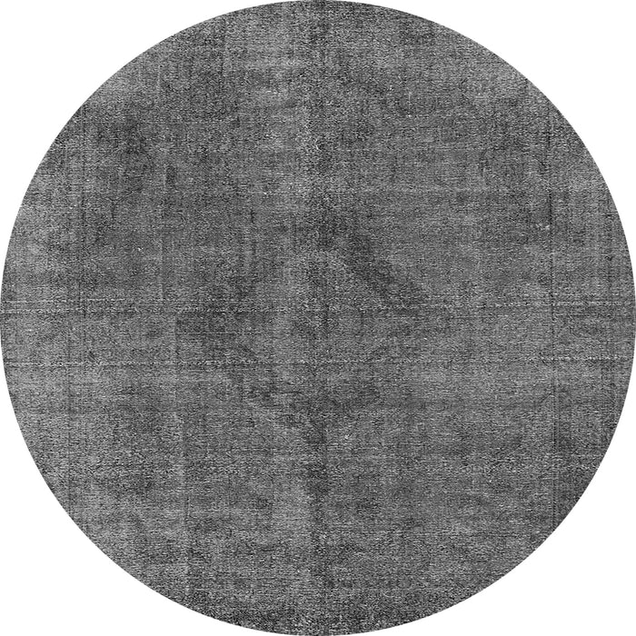 Round Oriental Gray Industrial Rug, urb2224gry