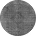 Round Oriental Gray Industrial Rug, urb2224gry