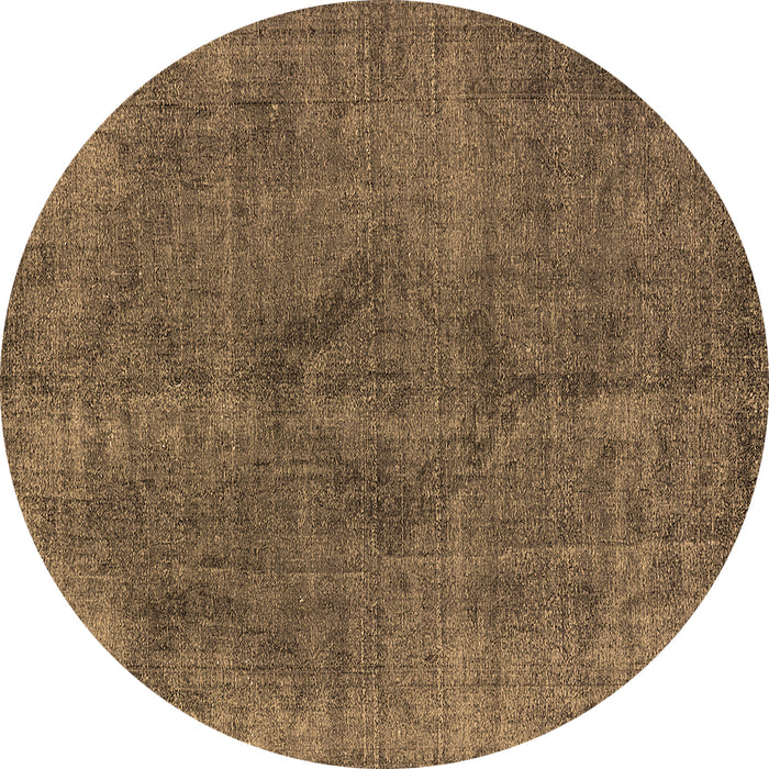 Round Oriental Brown Industrial Rug, urb2224brn