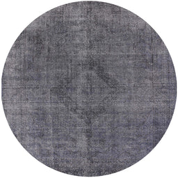 Round Mid-Century Modern Gray Oriental Rug, urb2224