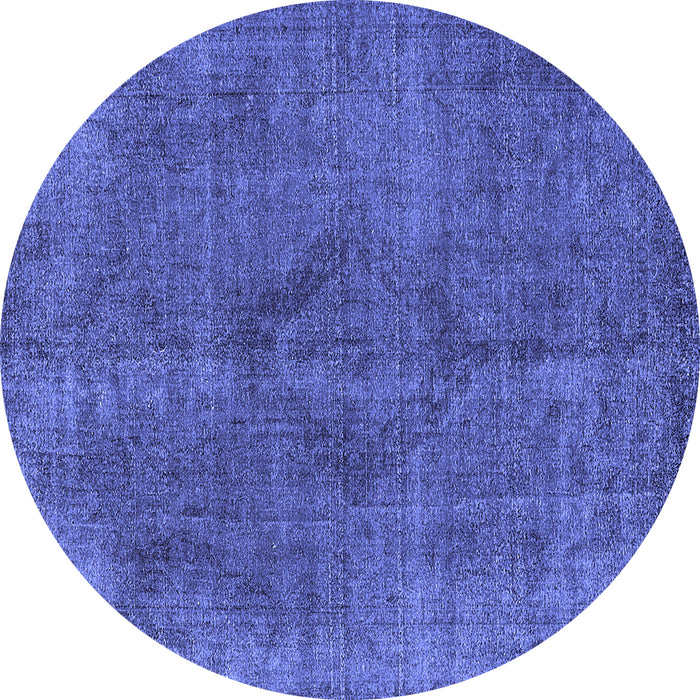Round Oriental Blue Industrial Rug, urb2224blu