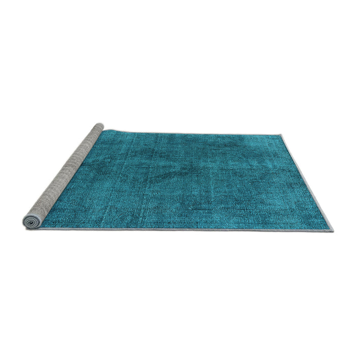 Sideview of Machine Washable Oriental Light Blue Industrial Rug, wshurb2224lblu