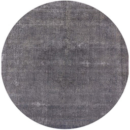 Round Mid-Century Modern Gray Oriental Rug, urb2225