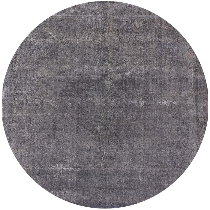 Round Mid-Century Modern Gray Oriental Rug, urb2225