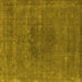 Square Oriental Yellow Industrial Rug, urb2225yw