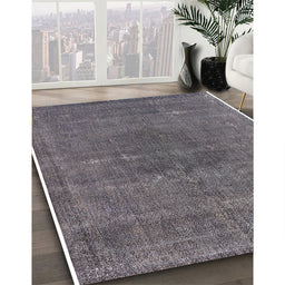 Mid-Century Modern Gray Oriental Rug in Family Room, urb2225