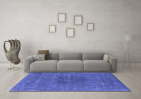 Machine Washable Oriental Blue Industrial Rug, wshurb2225blu