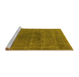 Sideview of Machine Washable Oriental Yellow Industrial Rug, wshurb2225yw