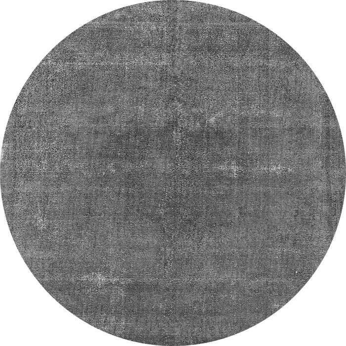 Round Machine Washable Oriental Gray Industrial Rug, wshurb2225gry