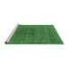 Sideview of Machine Washable Oriental Emerald Green Industrial Area Rugs, wshurb2225emgrn