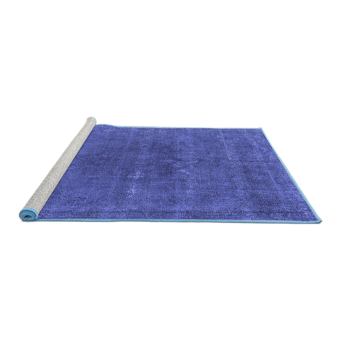 Sideview of Machine Washable Oriental Blue Industrial Rug, wshurb2225blu