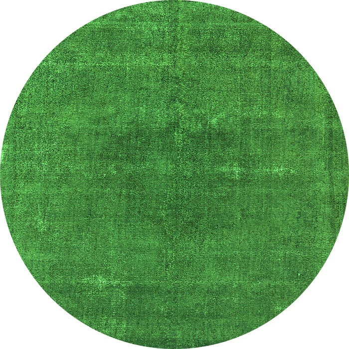Round Oriental Green Industrial Rug, urb2225grn