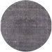 Round Machine Washable Industrial Modern Gray Rug, wshurb2225