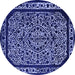 Round Oriental Blue Industrial Rug, urb2226blu