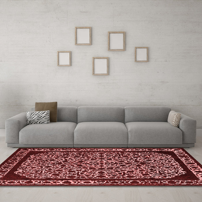 Industrial Red Washable Rugs