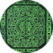 Round Oriental Green Industrial Rug, urb2226grn