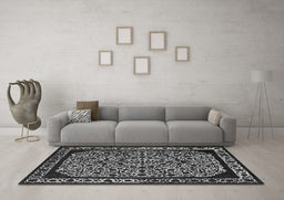 Machine Washable Oriental Gray Industrial Rug in a Living Room,, wshurb2226gry