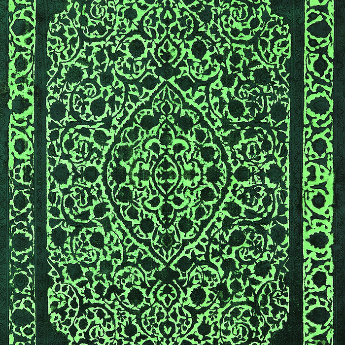 Machine Washable Oriental Green Industrial Area Rugs, wshurb2226grn