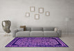 Machine Washable Oriental Pink Industrial Rug in a Living Room, wshurb2226pnk