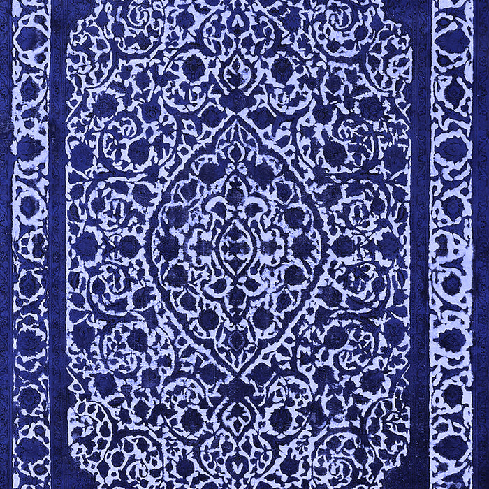 Machine Washable Oriental Blue Industrial Rug, wshurb2226blu