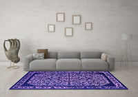 Machine Washable Oriental Purple Industrial Rug, wshurb2226pur