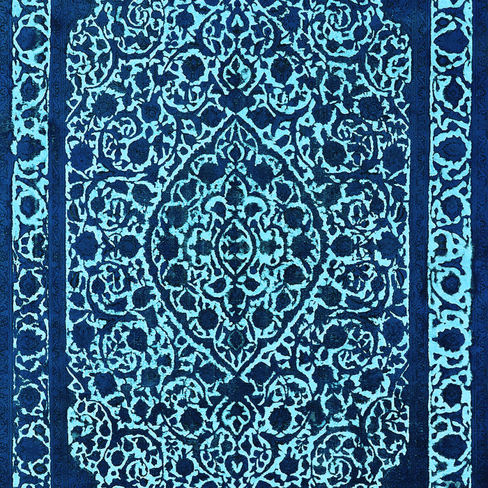 Machine Washable Oriental Light Blue Industrial Rug, wshurb2226lblu