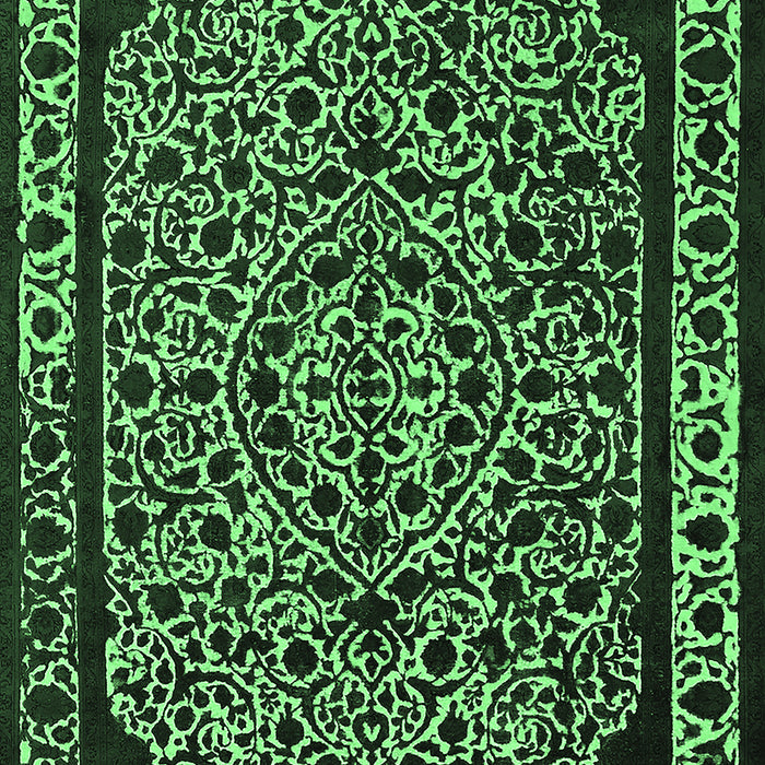Machine Washable Oriental Emerald Green Industrial Area Rugs, wshurb2226emgrn