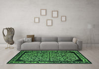 Machine Washable Oriental Green Industrial Rug, wshurb2226grn