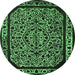 Round Oriental Emerald Green Industrial Rug, urb2226emgrn