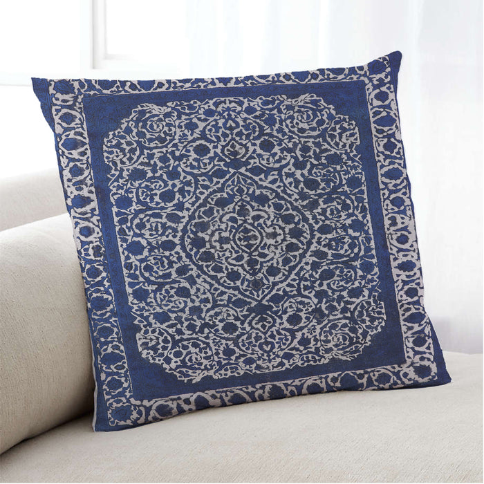 Lifestyle Image of Mid-Century Modern Urban Square Lavender Purple Throw Pillow, 18 inch by 18 inch, pwurb2226