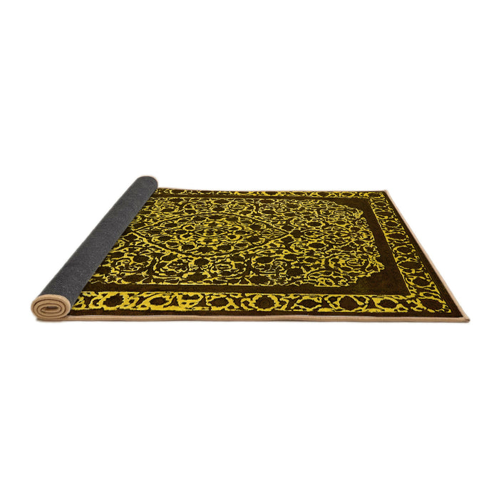 Sideview of Oriental Yellow Industrial Rug, urb2226yw