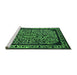 Sideview of Machine Washable Oriental Green Industrial Area Rugs, wshurb2226grn